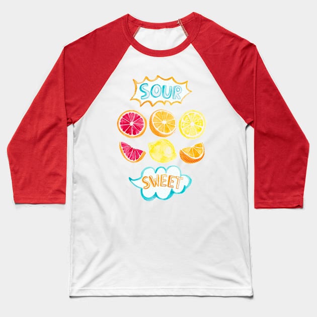 Citrus Pop Art Baseball T-Shirt by tangerinetane